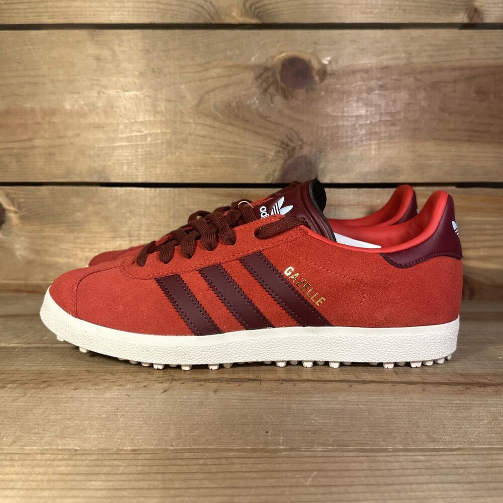 NEW Mens 8 - adidas Gazelle Spikeless Golf Shoes Cleats “Better Scarlet” IH2269 - Picture 2 of 7